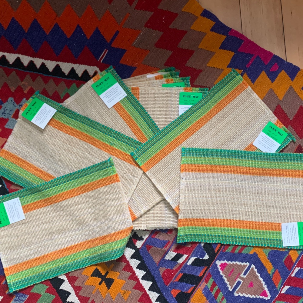 Vintage NWT Japanese woven placemats 1970s home kitchen dinner party decor